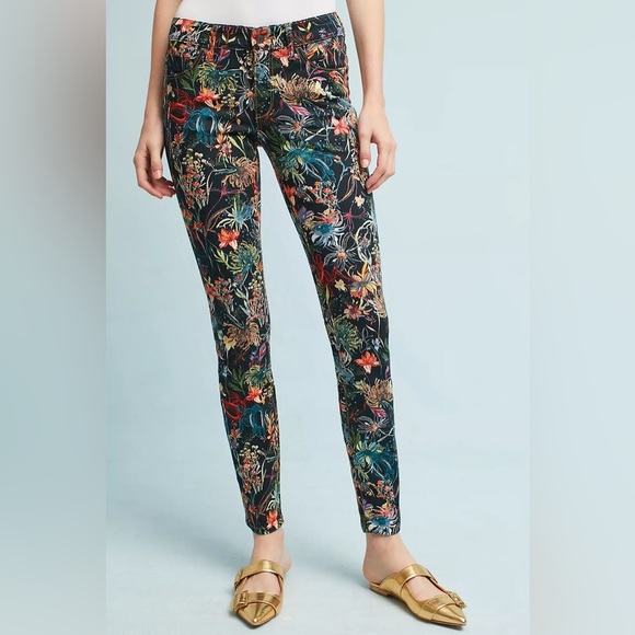 Anthropologie Pilcro And The Letterpress Printed Mid-Rise Skinny Ankle Jeans - Picture 1 of 5